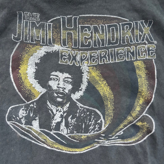 Black tee shirt with Jimi Hendrix Experience graphic design
