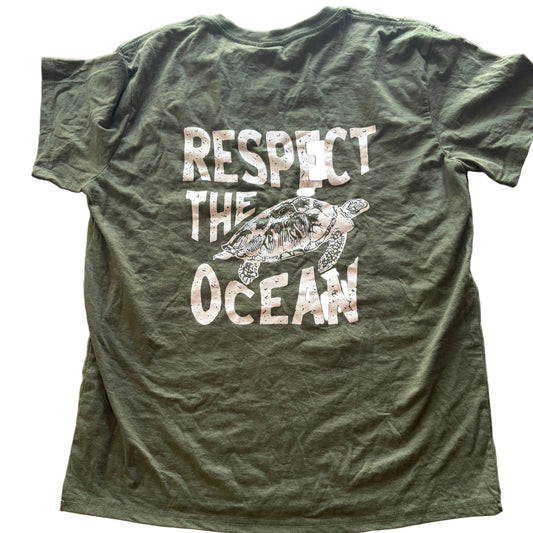 Respect The Ocean Thrifted Graphic Tee Size Adult XL