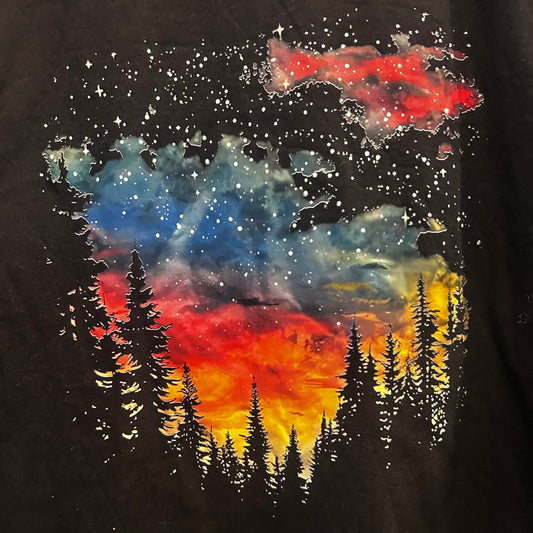 Night Trees Thrifted Tee Shirt Size Medium