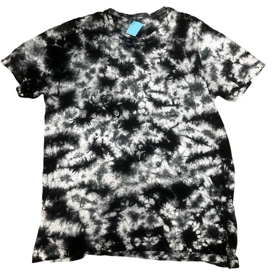 Black and White Tie-dye Thrifted Vintage Graphic Tee Size X-Large