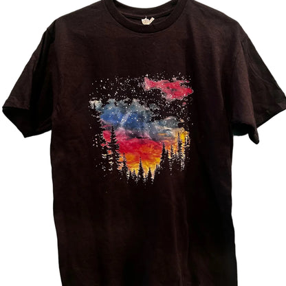 Night Trees Thrifted Tee Shirt Size Medium