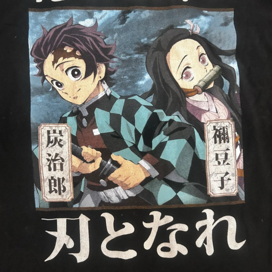 Demon Slayer Thrifted Vintage Graphic Tee Size Large