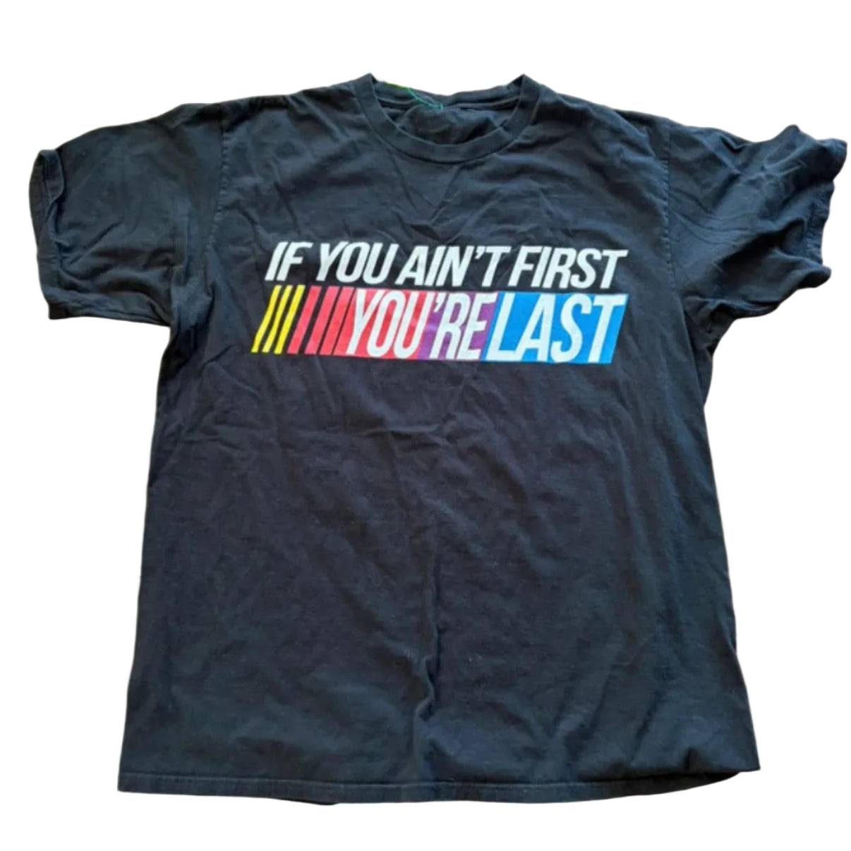 Ricky Bobby, “if you ain’t first your last” Funny Thrifted Graphic Tee Size Adult Large