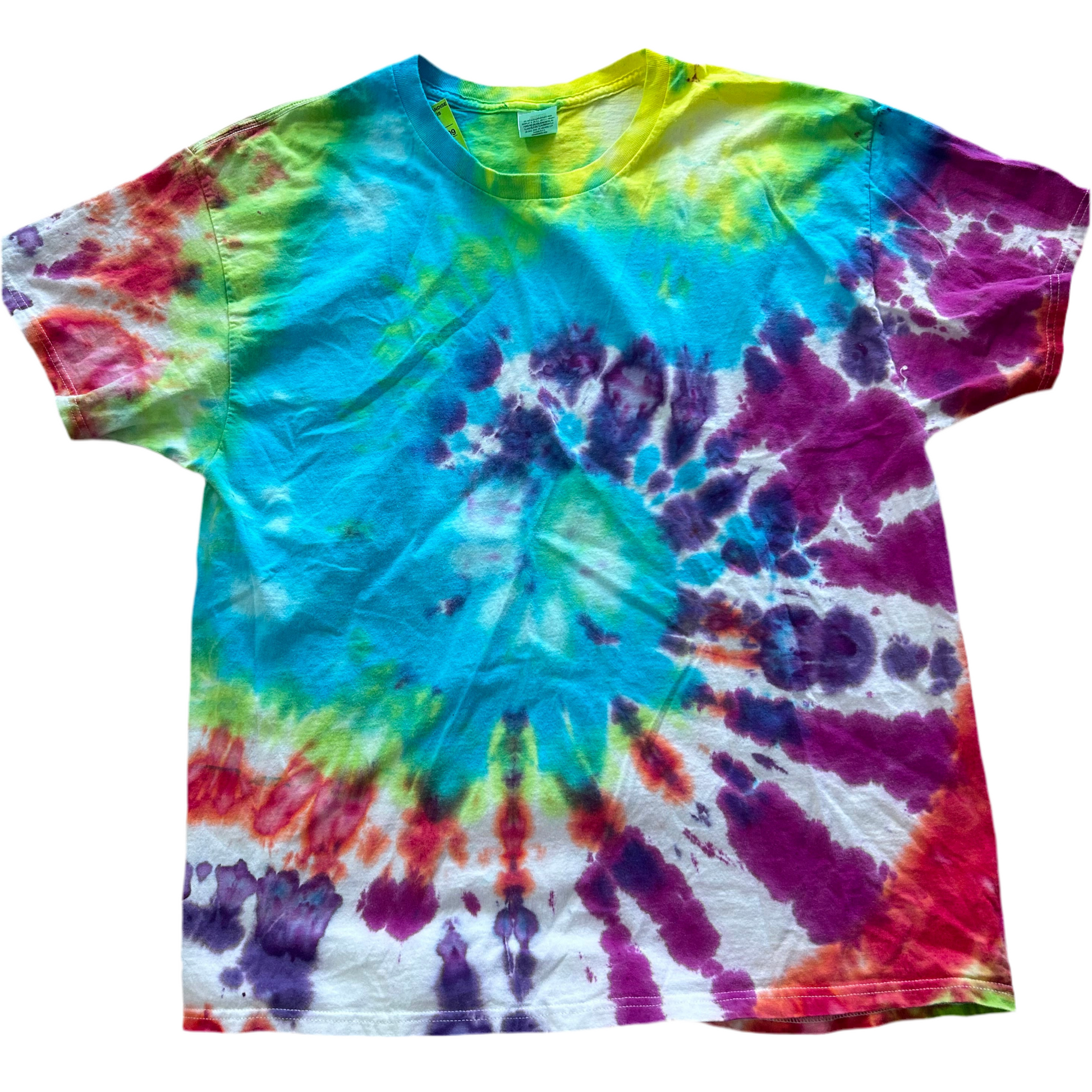 Multicolored tie-dye t-shirt bright colors
