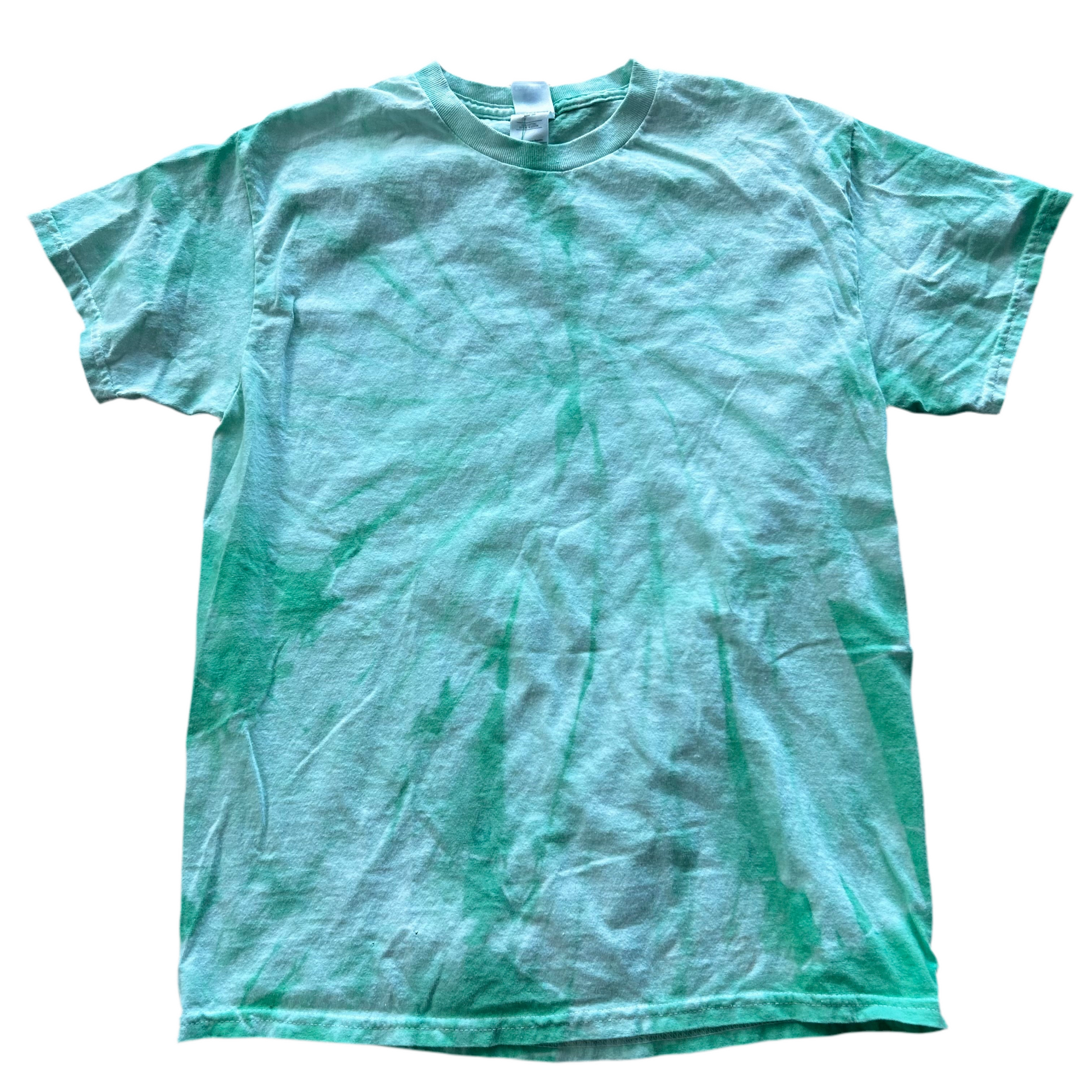 Green tie-dye t-shirt vintage and retro thrifted tee shirt