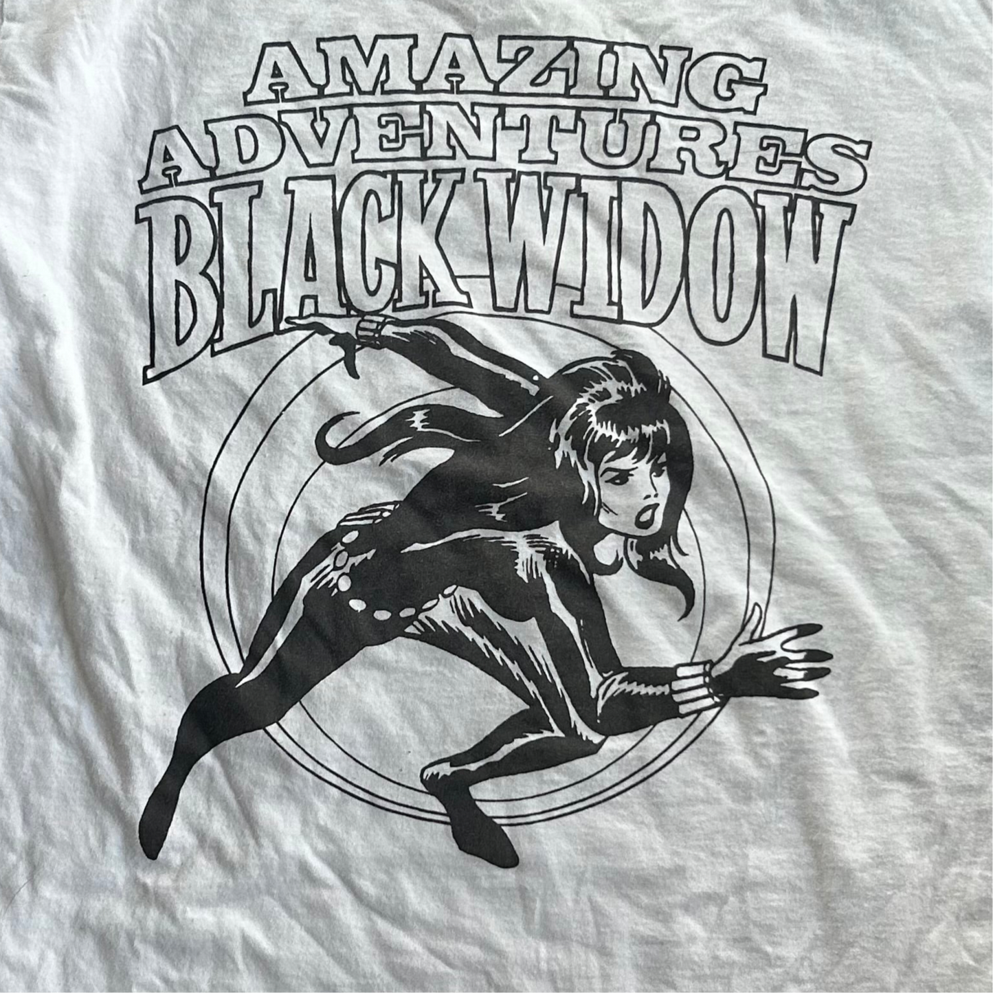 Marvel Black Widow Thrifted Vintage Graphic Tee Size Medium