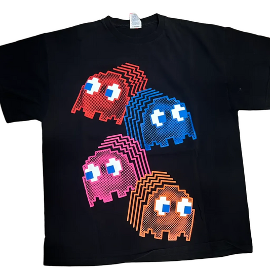 pac man black  tee shirt vintage style 
