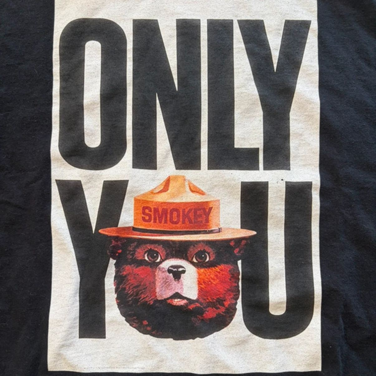 Smokey The Bear “Only You” Thrifted Graphic Tee Size Adult Size X-Large