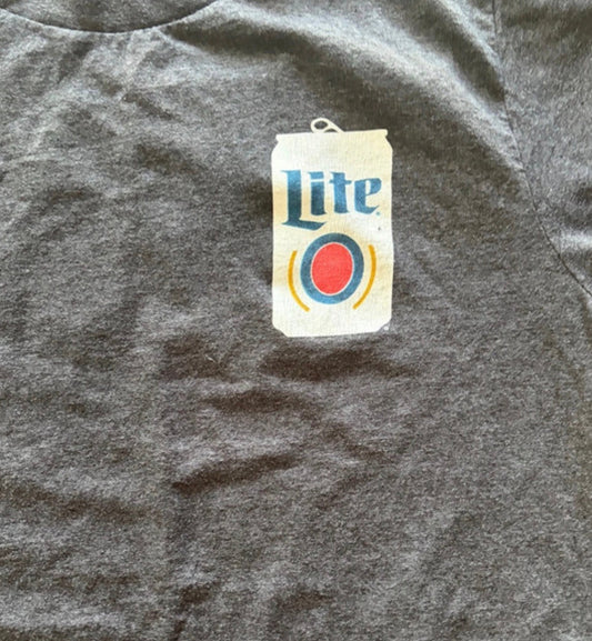 Miller Lite Thrifted Graphic Tee Size Adult Large