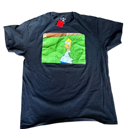 The Simpsons Homer melting into a bush Thrifted Graphic Tee Size Large