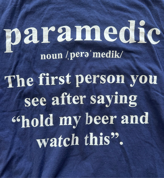 Funny Paramedic Thrifted Vintage Graphic Tee Size Medium