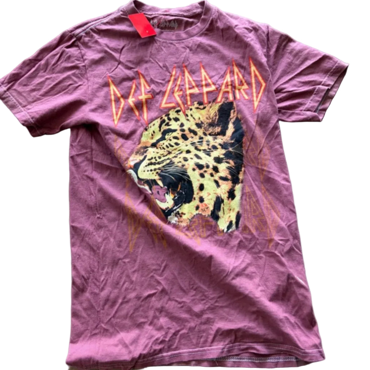 Def Leopard Thrifted Graphic Tee Size Adult SMALL