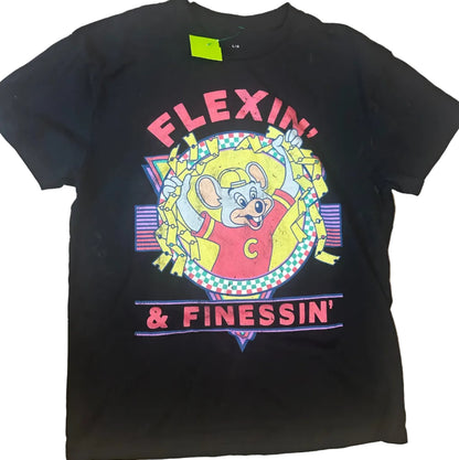 Chuck E. Cheese Flexin’ Thrifted Tee Shirt Size Large