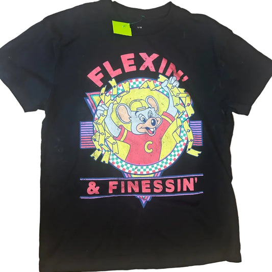 Chuck E. Cheese Flexin’ Thrifted Tee Shirt Size Large
