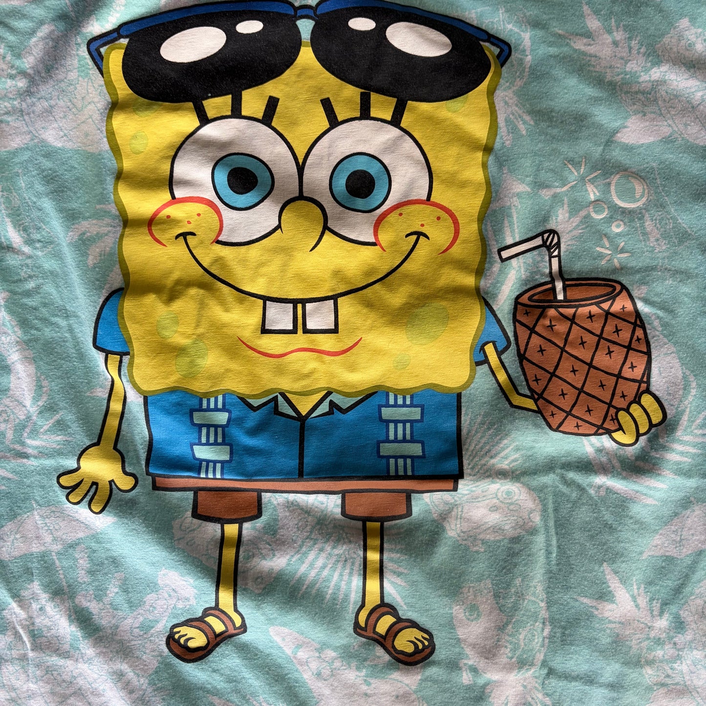 SpongeBob Bikini Bottom Thrifted Graphic Tee Size Large