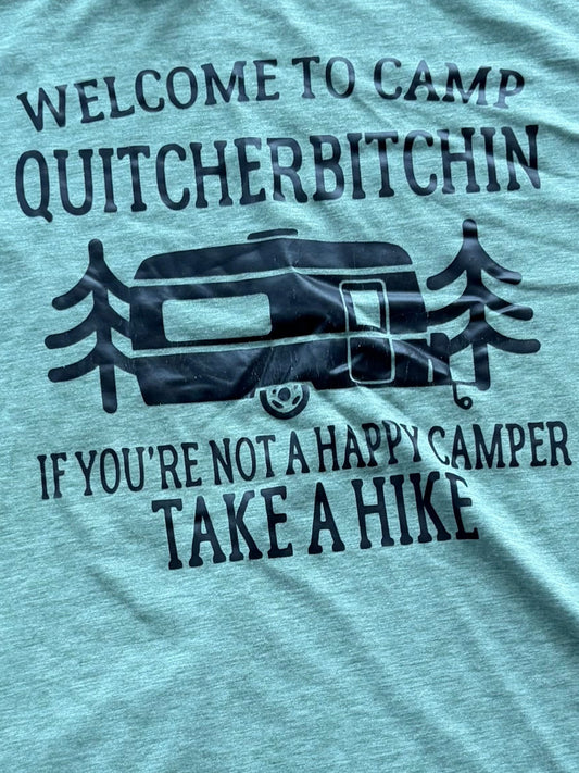Funny Camping Thrifted Graphic Tee Size Adult Large