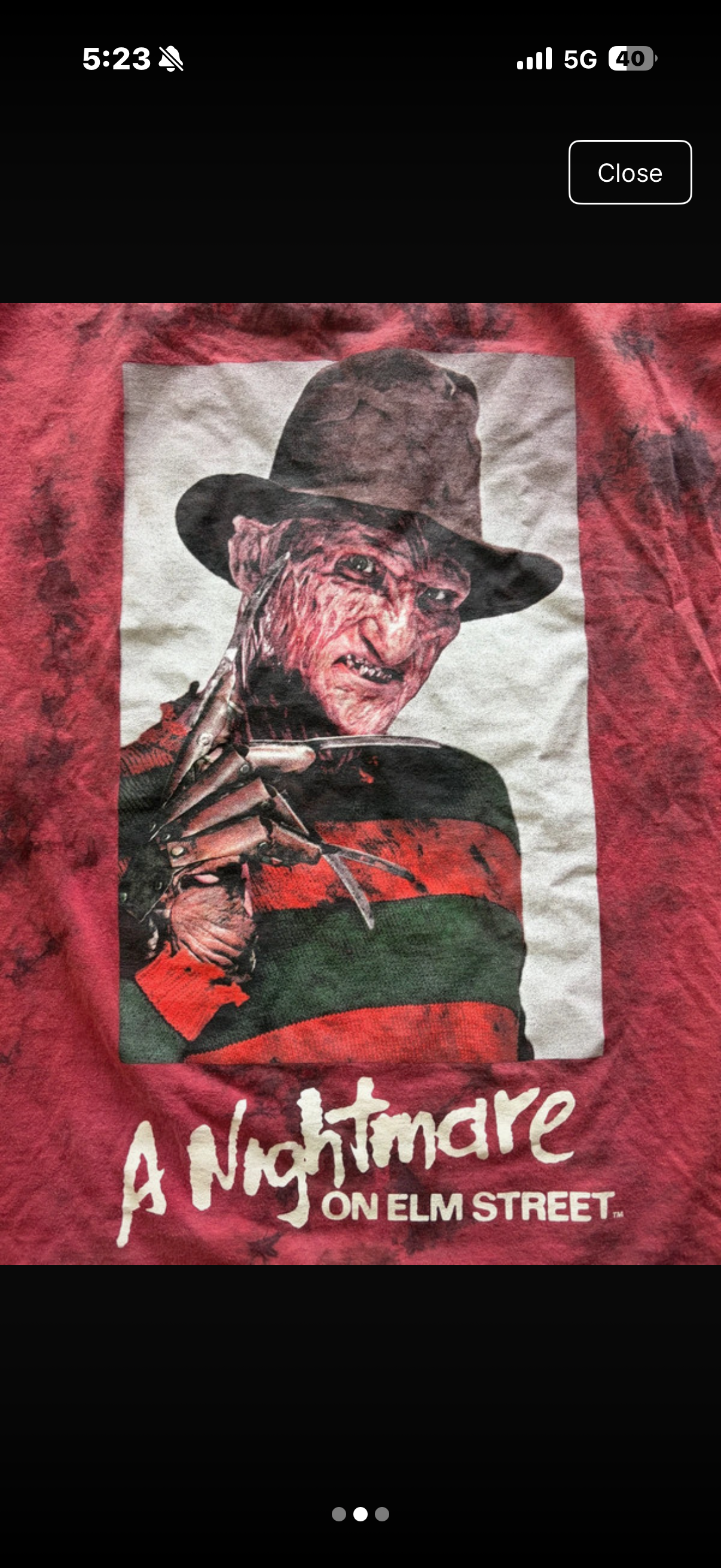 Nightmare on Elm Street Thrifted Graphic Tee Size Adult Size Large