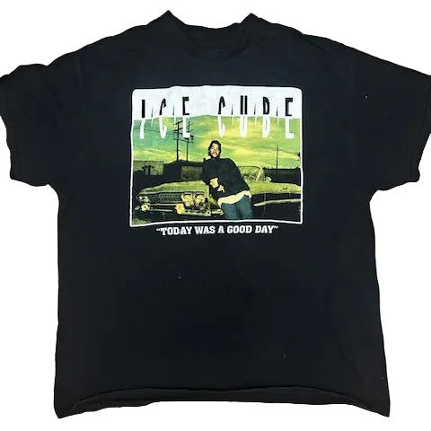 Ice cube today was a good day Black t-shirt with a graphic design 