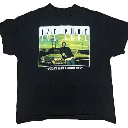 Ice cube today was a good day Black t-shirt with a graphic design 