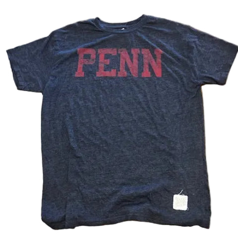 Blue short sleeve shirt with 'PENN' printed on it.